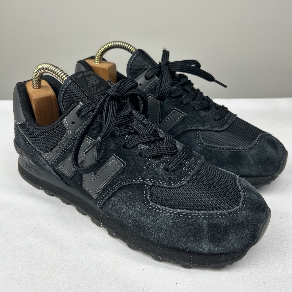 New Balance 574 Running Shoes Men's Size 10 Triple Black Core Sneakers ML574EVE